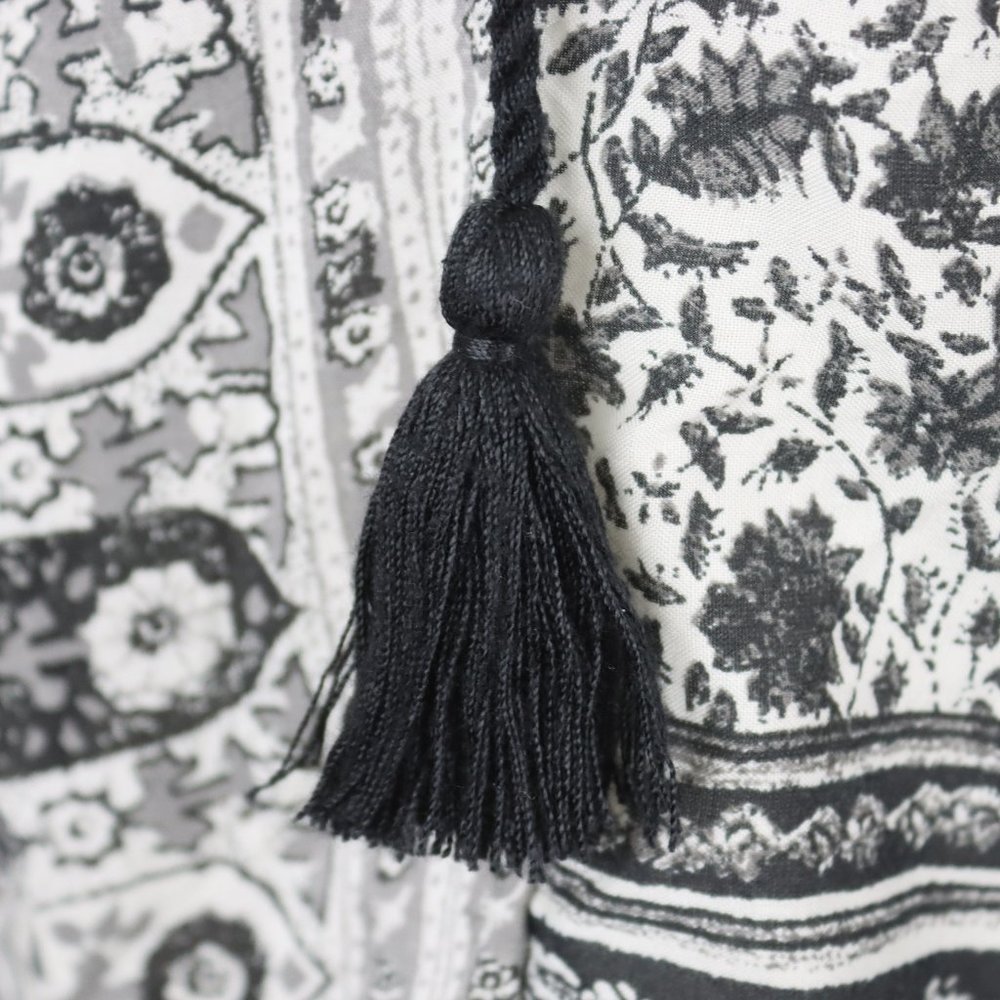 Lucky Brand Womens Small Tassel Boho Peasant Top - Picture 4 of 5